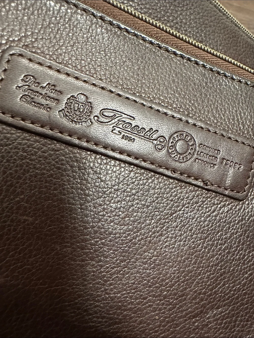 Fossil VTG Brown Leather Messenger Crossbody Bag Unique